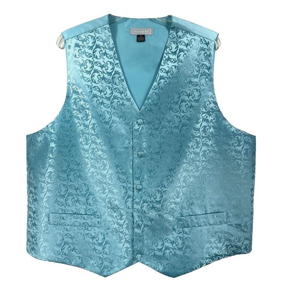 Veronelli Men's Turquoise Vest Turquoise Back 100% Polyester Size XL - Picture 2 of 3